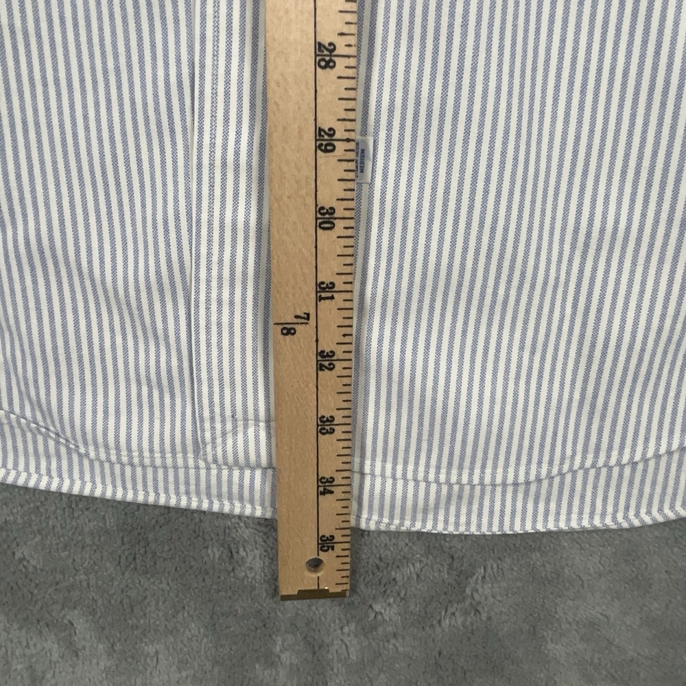 Vtg Polo Ralph Lauren Yarmouth cotton Oxford LS Shirt Men's 17.5-35 Blue Striped - Picture 9 of 10